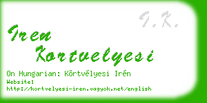 iren kortvelyesi business card